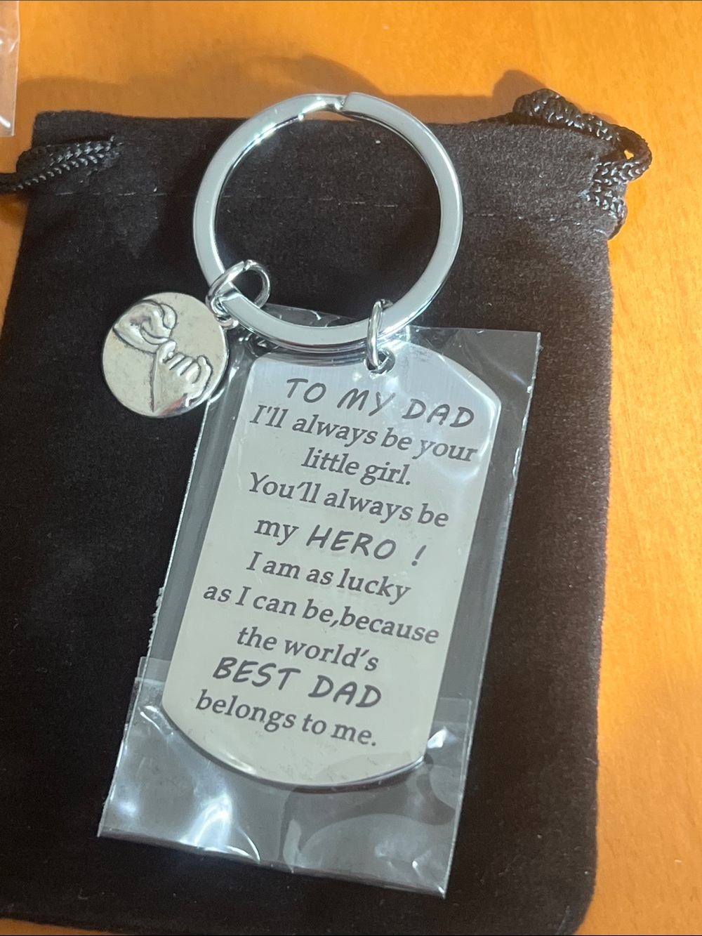 New Engraved 'To My Dad' Silver Tone Keychain